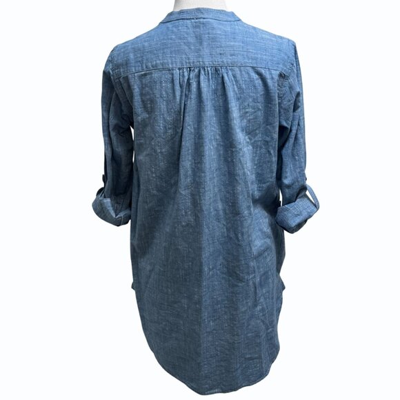 Seafolly Australia Boyfriend Beach‎ Shirt Cover-Up XS Chambray Blue Tunic - Picture 8 of 12